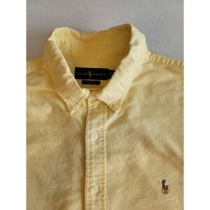 Ralph Lauren Slim Fit Mens 2XL Yellow Cotton SS Button Down‎ Causal